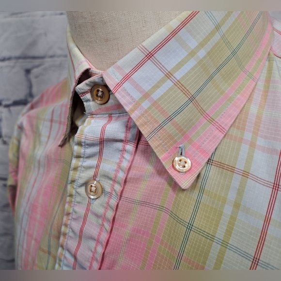 Burberry London Men's Button Down Shirt Check Vintage USA 90s Relaxed Fit Medium - Picture 15 of 16